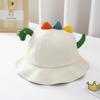Cappello a secchiello 3D con cartone animato di dinosauro per bambini, cotone spazzolato, unisex, cappello da sole per bambini per primavera e autunno