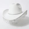 Women's Gender-neutral Western Cowboy Hat, Water Drop Gem Medium Chain with Rhinestone Tassel European and American Hats, Bridal Top Hats