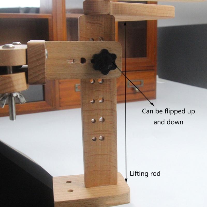 Adjustable Rotated Embroidery Hoop Stand 360 Degree Rotating Embroidery Frame Stand Wooden Cross Stitching Hoop Stand