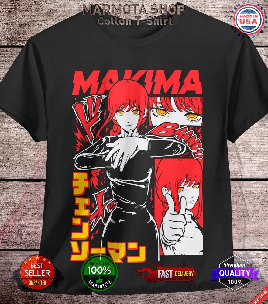 

Makima Chainsaw Man Shirt Waifu Ecchi Anime Tee T-Shirt Sexy Power Kawaii Devil 2XL