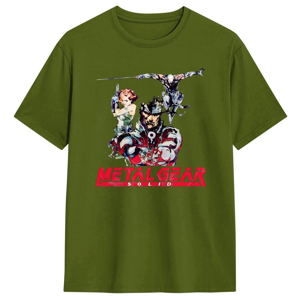 Retro Metal Gear Solid TShirts Men  Funny Cotton Tee Shirt Crew Neck Short Sleeve T Shirt Classic Tops