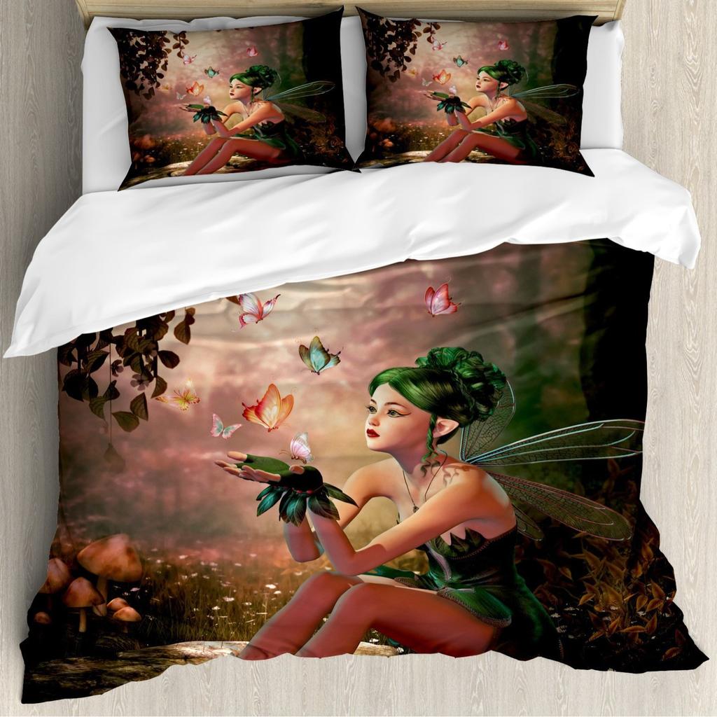 Japanese Manga Three-piece Quilt Cover Digital Printing Bedding Set Fighting Scene Bed Cover