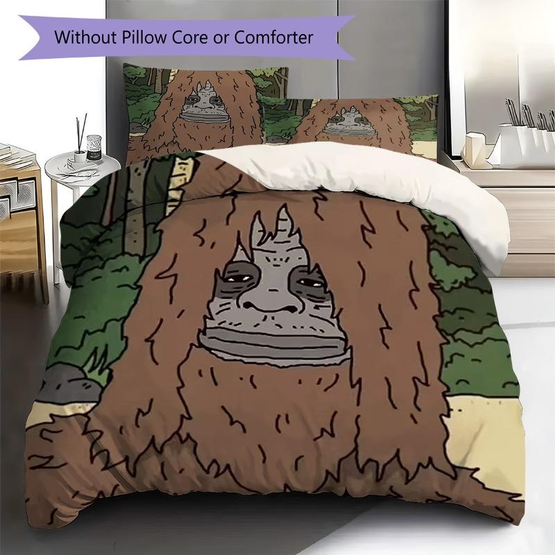 The Big Lez Show Sassy Night Forest 3 Pieces Bedding Set, Cartoon Bigfoot Duvet Cover & Pillowcases