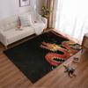 Chinese Dragon Pattern Carpet with Black Background, Bold Red Design Suitable for Use As an Anti-slip for Living Room Bedroom Sofas