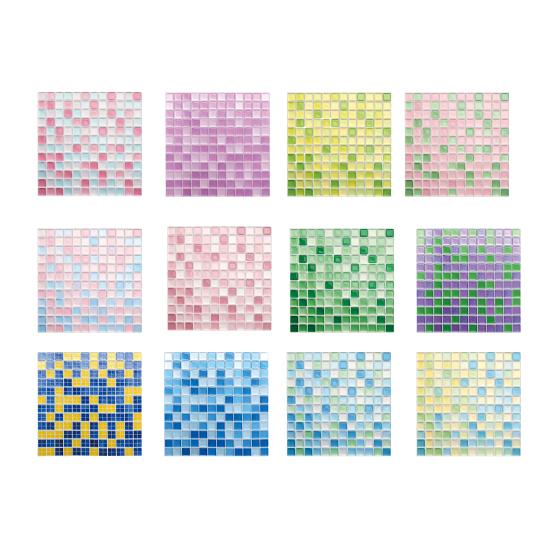 2Pcs Mosaic Wall Tile Stickers, 3D Self Adhesive Tile Stickers, Retro Waterproof And Oil-Proof Wall Decals, Peel And Stick Backsplash Decals