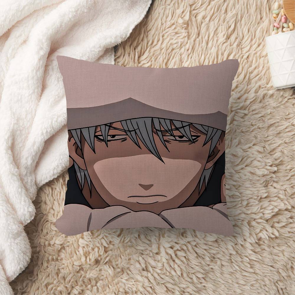 Lustige japanische Gintama Personalisierte Bild-Text Heimdekorationskissen Haushaltsgeschenke 45x45cm