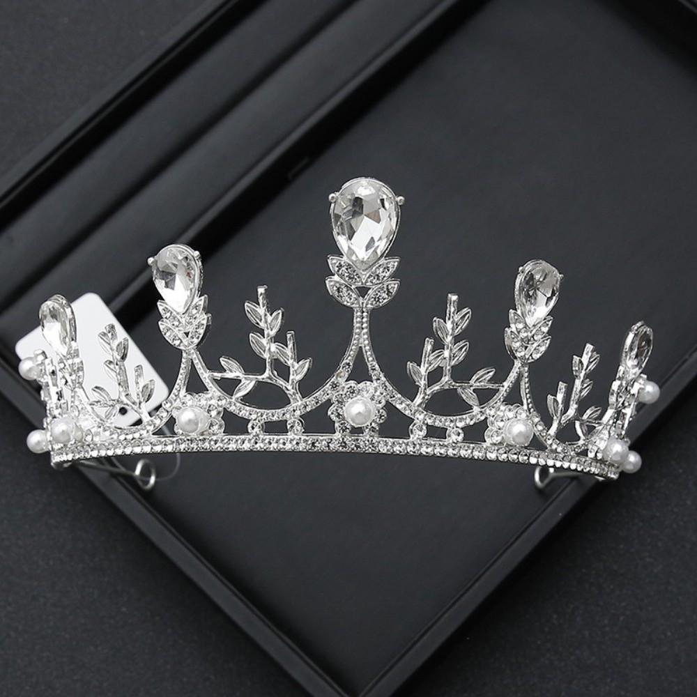 Classical Princess Cake Crown Rhinestone Wedding Party Headwear Crystal Bridal Tiara  Birthday