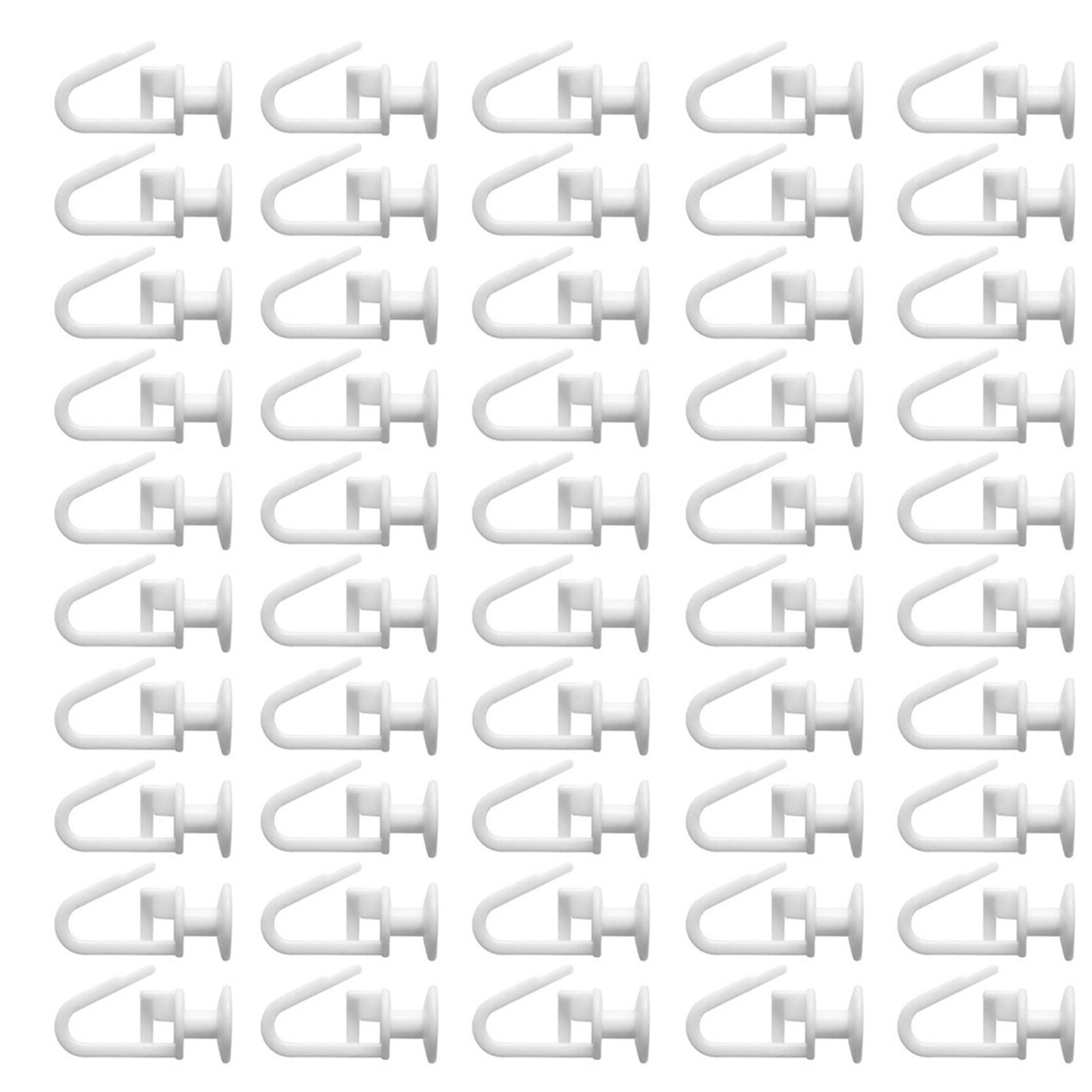 

Упаковка из 50 ПВХ крючков-бегунков для карниза, крючки, подвесные бегунки для оконных штор для тихого и эффективного движения штор