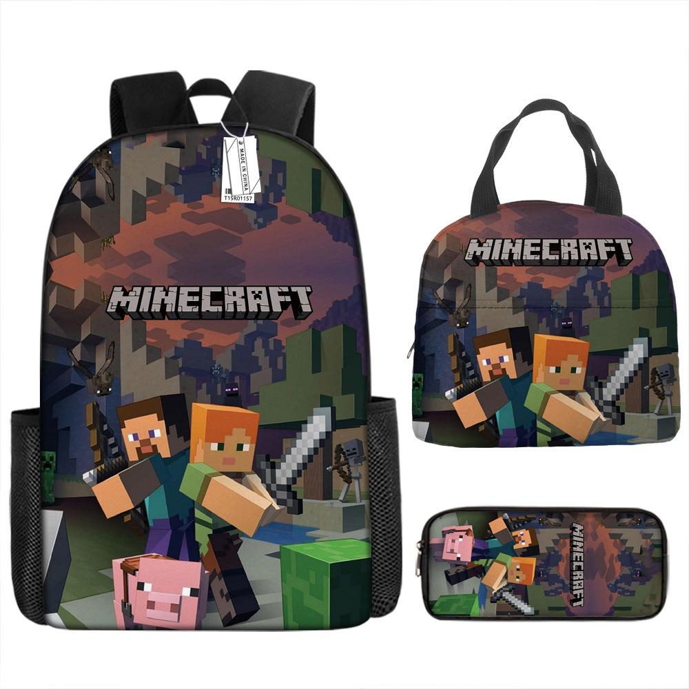 New Virtual World ROBLOX Primary and Secondary School School Bag Children's Backpack Backpack Cartoon Lunch Bag