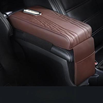Couvre-console de voiture Boîte d'accoudoir Coussin d'accoudoir de voiture avec boîte à mouchoirs et sac de rangement Repose-bras automatique Coussin rehausseur Intérieur auto
