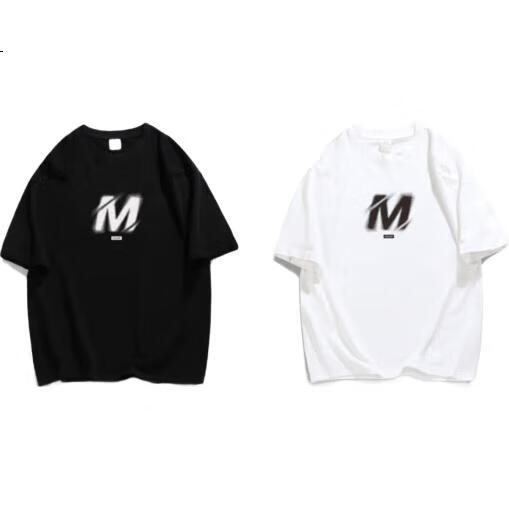 POUM American-Style Short-Sleeve T-Shirt for Men And Women, Summer Cool Trendy Loose Casual High Street Pure Cotton PH10 Black 2XL