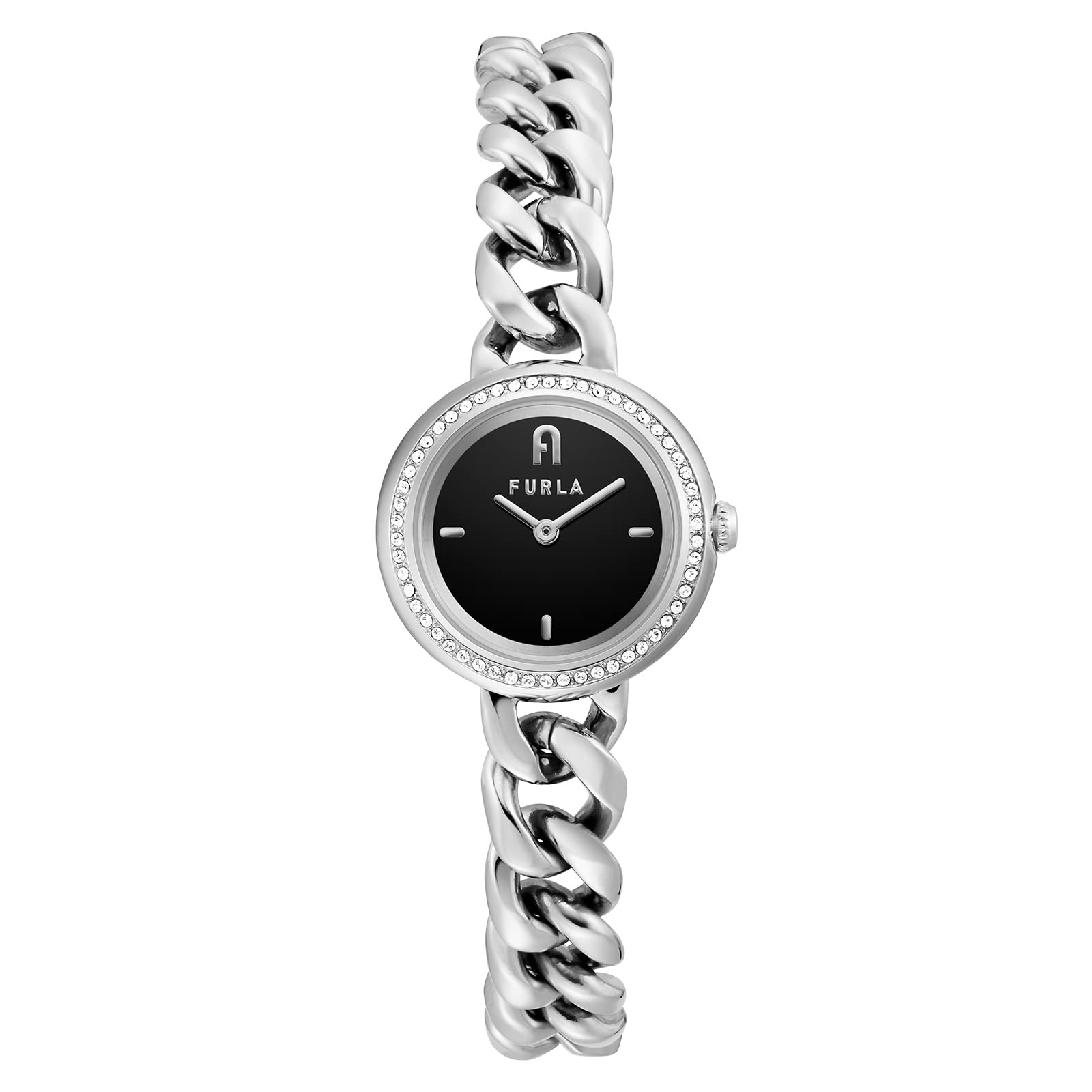 

Часы FURLA CHAIN ROUND Цепочка Круглый черный циферблат из нержавеющей стали кварцевые 27MM часы ювелирные изделия аксессуар WW00019001L1 серебро [FURLA] женские чёрный