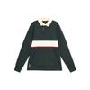 Men's Fmf Ls Ls Stripe Lapel Pullover Long Sleeves Green Polo Shirt HF1442