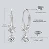 Trend Real 925 Silver 5mm Round Moissanite Drop Clip Earrings for Women Four-leaf Clover Valentine Wedding Jewelry Gift