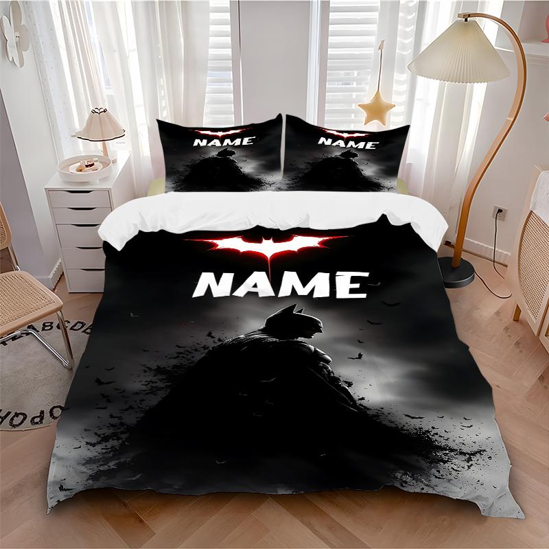 Custom Textile Batman Poster Bedding 3 Piece Set HD Print Duvet Cover Pillowcases for Teens Adult Bedroom Decoration