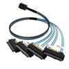 OIKWAN Internal Mini SAS HD to Connectors with SAS Power Port SFF-8643 (4) 29-pin SFF-8482 15-pin 12GB/S Cable, 3.3ft (1m)