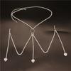 Elegant Silver/Gold Plated Heart Pendant Body Chain Bra Chain Stylish Underwear Accessories for Fashionable Women