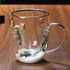 Heat-Resistant Double-Walled Glass Cup with Real Dried Flowers