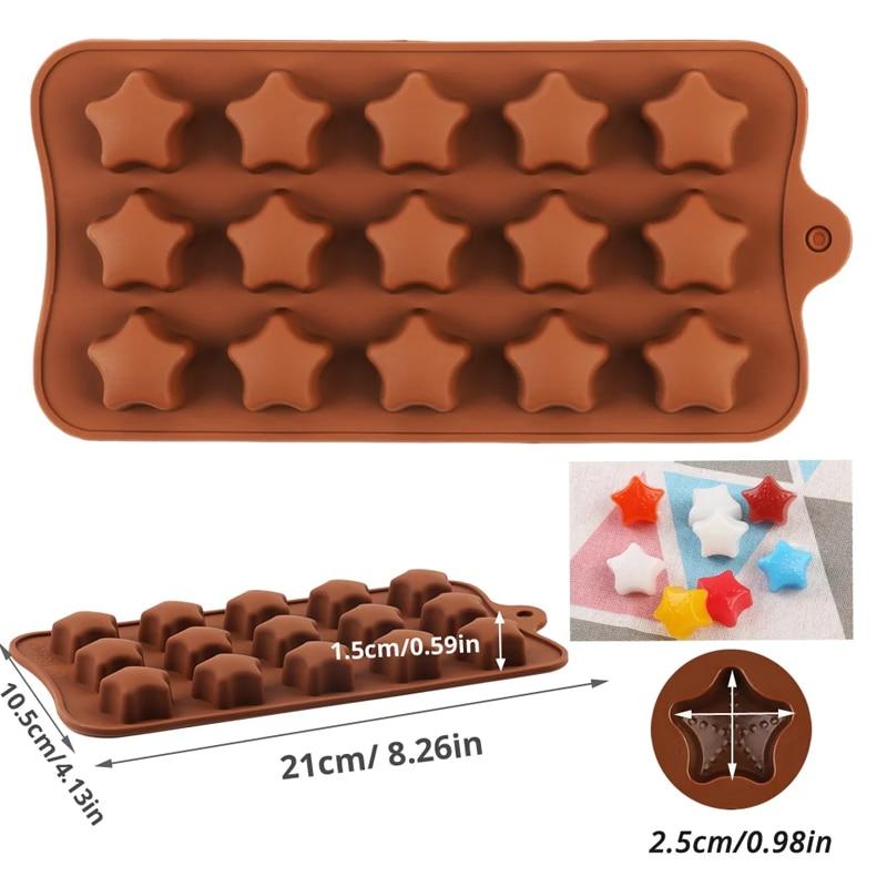 Forma Premium Non-Stick 15-Star Silicone Mold, for Homemade Chocolate, Candies, Jelly or Ice Cubes