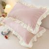 Cotton Pillowcase Pair With Solid Color For Home Bedroom Decor
