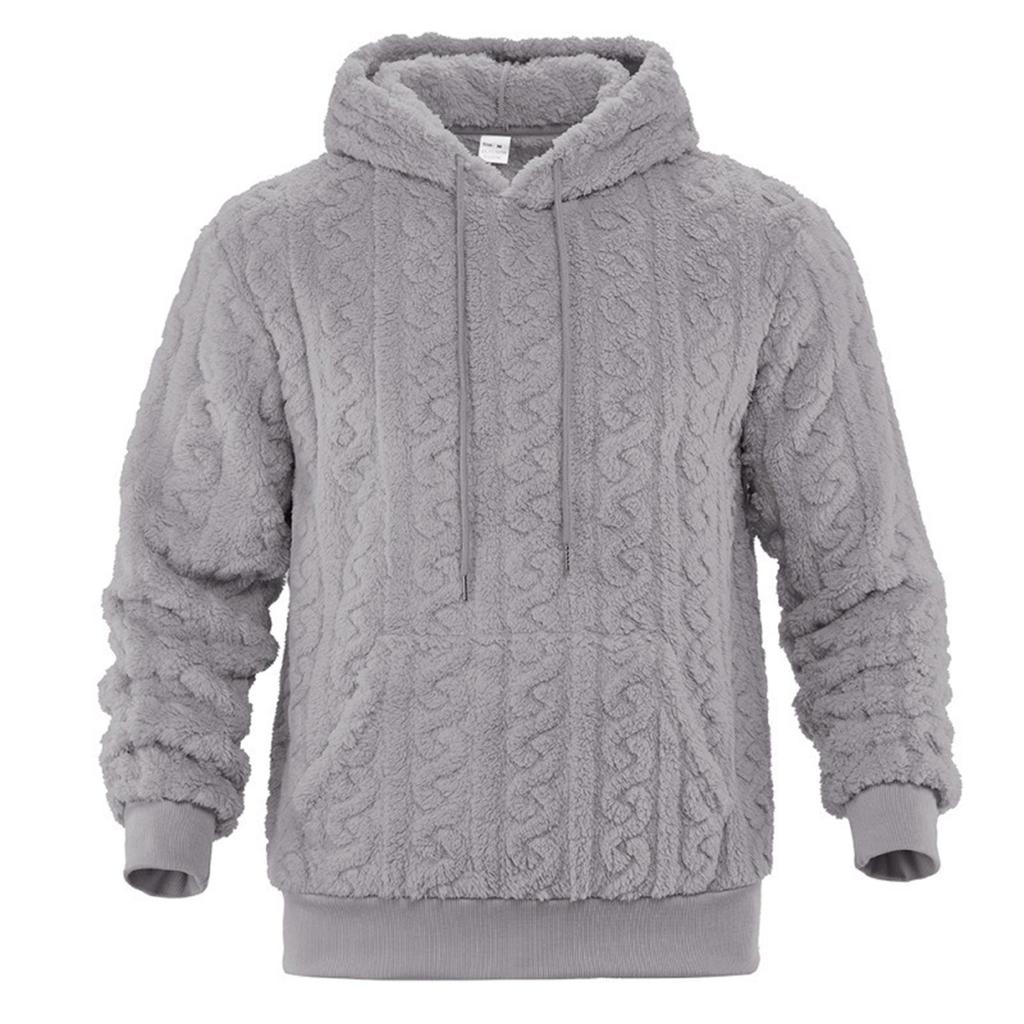 Herren Kapuzenpullover Locker geschnitten mit Taschen, Beidseitig Tragbarer Lässiger Outdoor Warmer Pullover