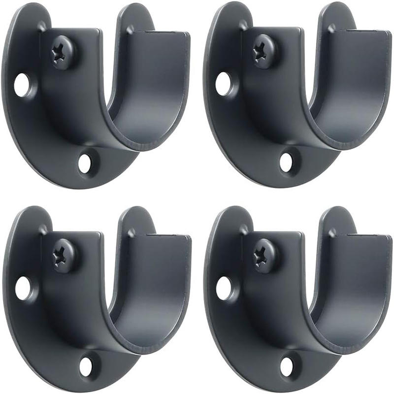 Stainless Steel Flange Seat Fixing Hardware Accessories Curtain Rod Wardrobe Hanger Tube Hook Fixed Support Bracket
