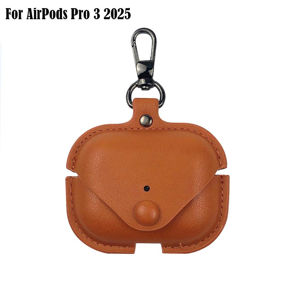 Étui Rétro en Cuir Pour AirPods 4 Pro 3 Étuis d'Écouteurs Affaires Pour Apple AirPods 4 4ème Génération Coque Casque Avec Crochet