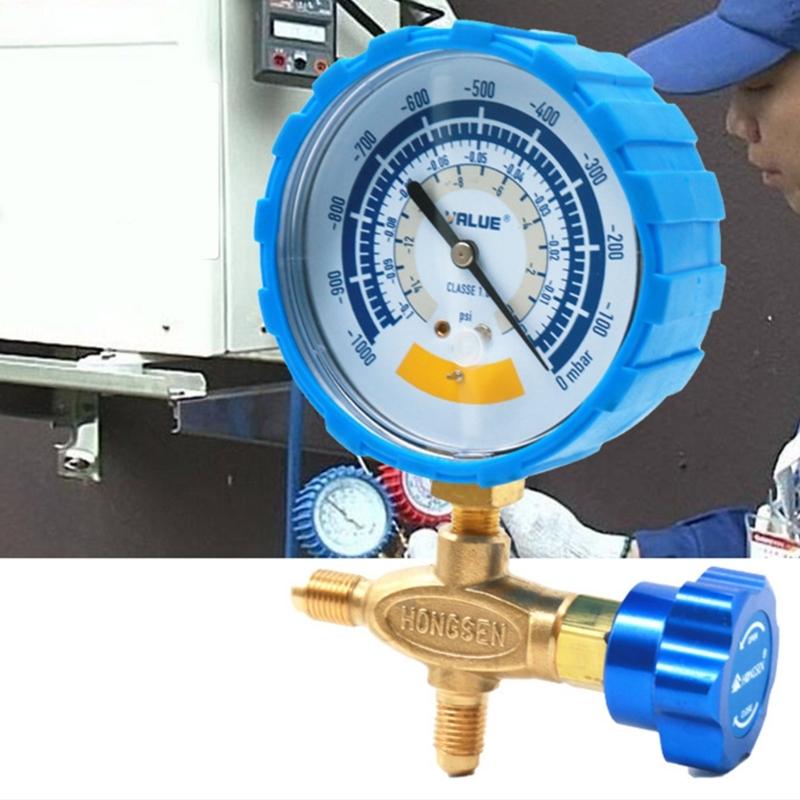 0-14psi Vacuum Gauge Stainless Steel 1/8inch Pressure Gauge Waterproof for Vacuum Pump Accurate Air Gauge
