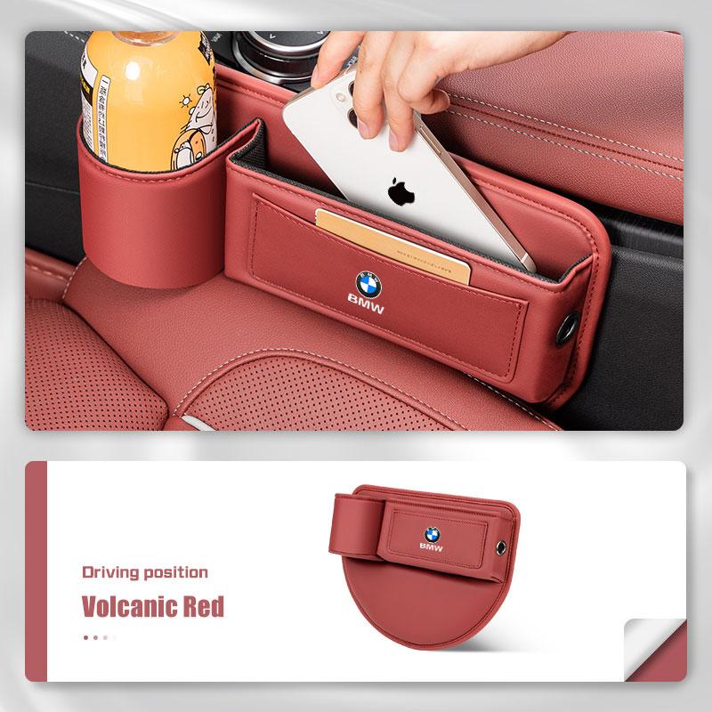 EBGU9 Leather Car Seat Gap Storage Box Cup Holder For BMW X1 X2 X3X5 X4 X6 X7 1 3 5 6 7 Series F40 E60 E90 F10 F15 F20 F30 G20 G30 G38
