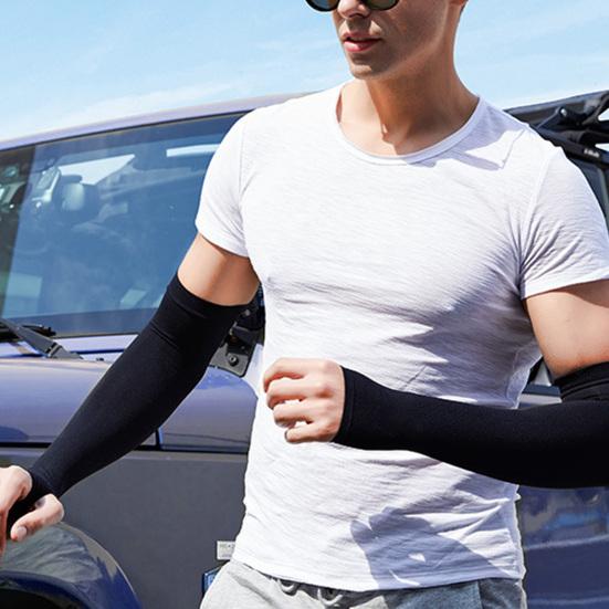 1 Paio Guanti da Braccio Aderenti Snellenti Monocolore Protezione Solare Anti-UV Maniche Copri Maniche Fornitura per Ciclismo