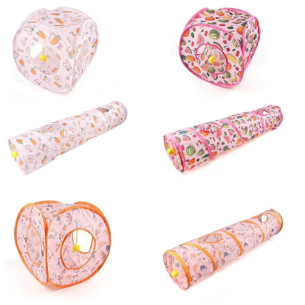 Foldable Cat Play Tunnel Printed Cat Channel Universal Cat Tent Nest  Small Pet