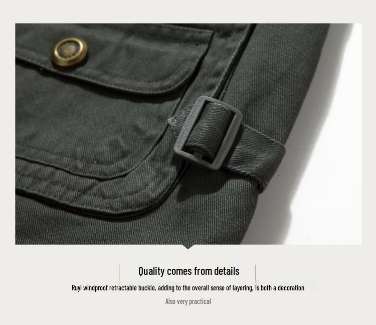 Vestă Militară Verde cu Buzunare Multiple fără Mâneci - Top Casual cu Fermoar Mărimi Mari pentru Toate Sezoanele