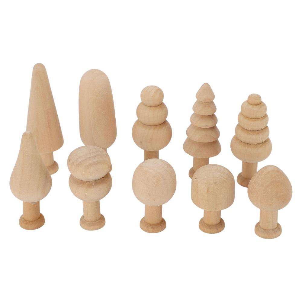 20 Pcs Schima Superba Wood Blank Wooden Peg Trees 25mm Wooden Xmas Trees  Easter Party