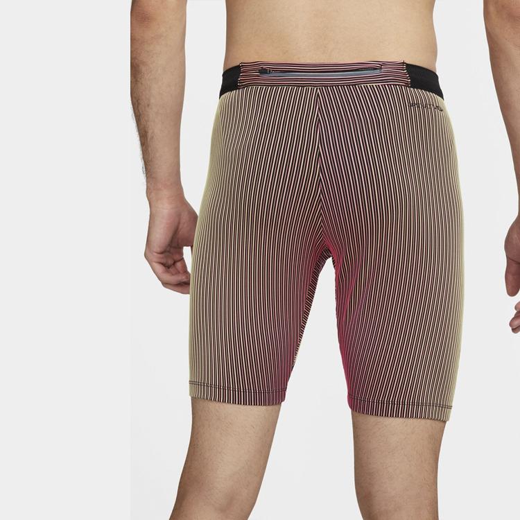 Nike Dri-FIT Striped Logo Print Elastic Waist Slim Fit Gym Shorts Men Bottoms Pink Black DM4623-016