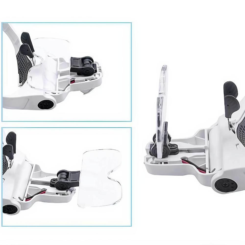 Head Magnifier With LED Light, Adjustable Headband, 5 Interchangeable Lenses 1.0X‑3.5X, For Model Making, Repair, Jewelry Work