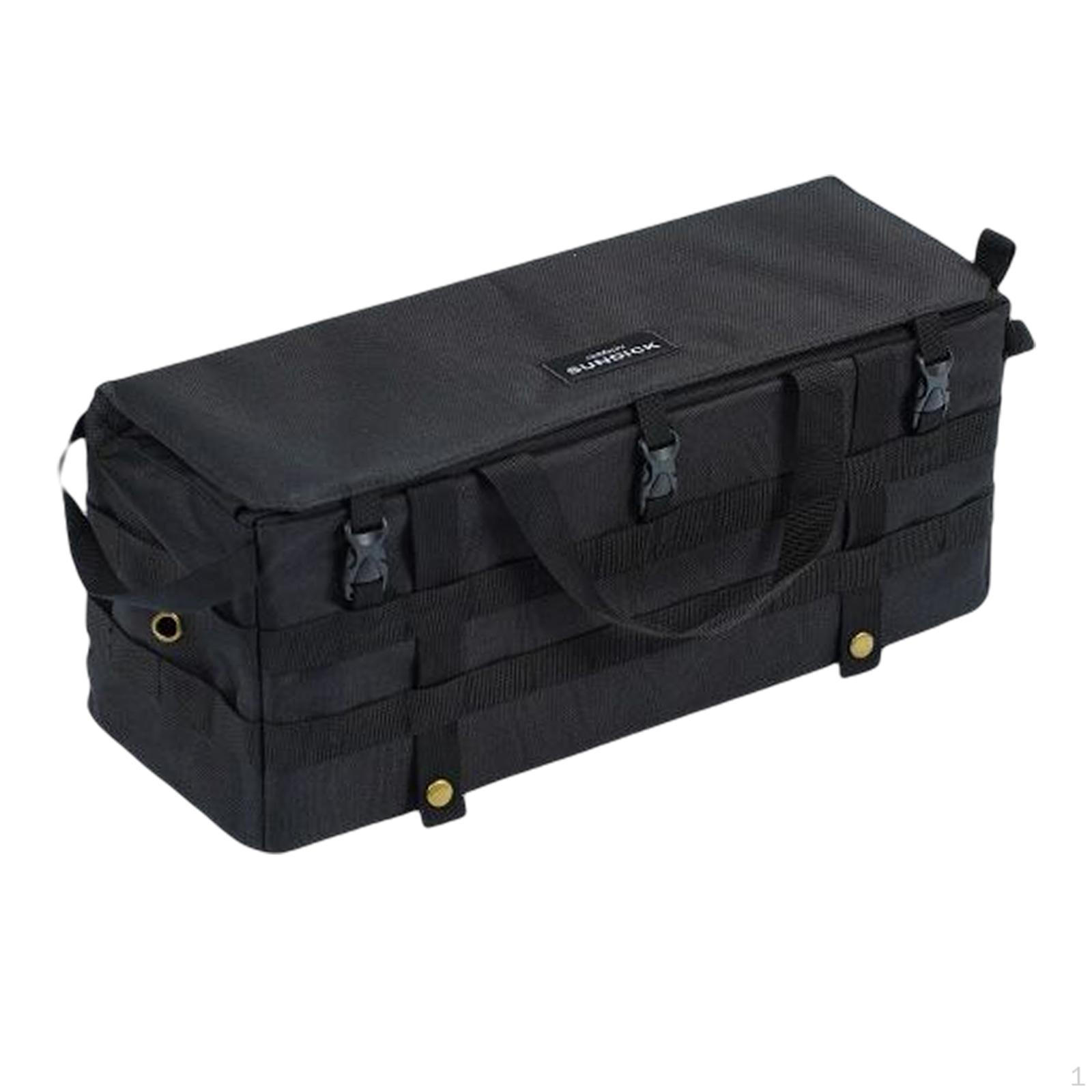 Camping Folding Table Storage Bag Handbag Armrest Side Organizer Black