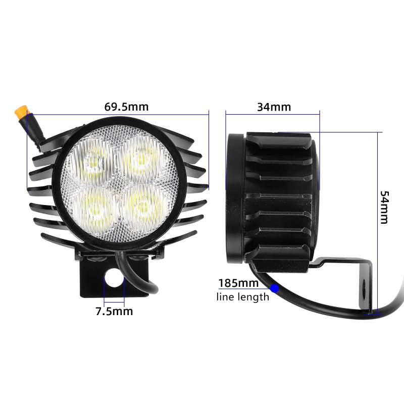Scratch-resistant LED Headlight for Kukirin G2ProDB Electric Scooter High Brightness Durable Headlamp for Night Commuting