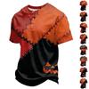 Men's Halloween Print Quick-Dry Neck Short Sleeve T-Shirt