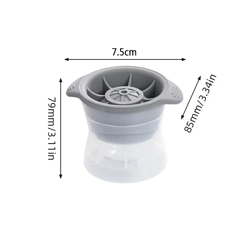 2 szt. Bar Whiskey Okrągła Kostkarka Do Lodu Silikonowa Duża Kula Kształt Sferyczna Kostkarka Do Lodu Maszyna Szybkie Zamrażanie Gadżety Kuchenne