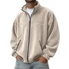 Men S Fleece Stand Collar Zip Up Sweatshirt Casual Outerwear