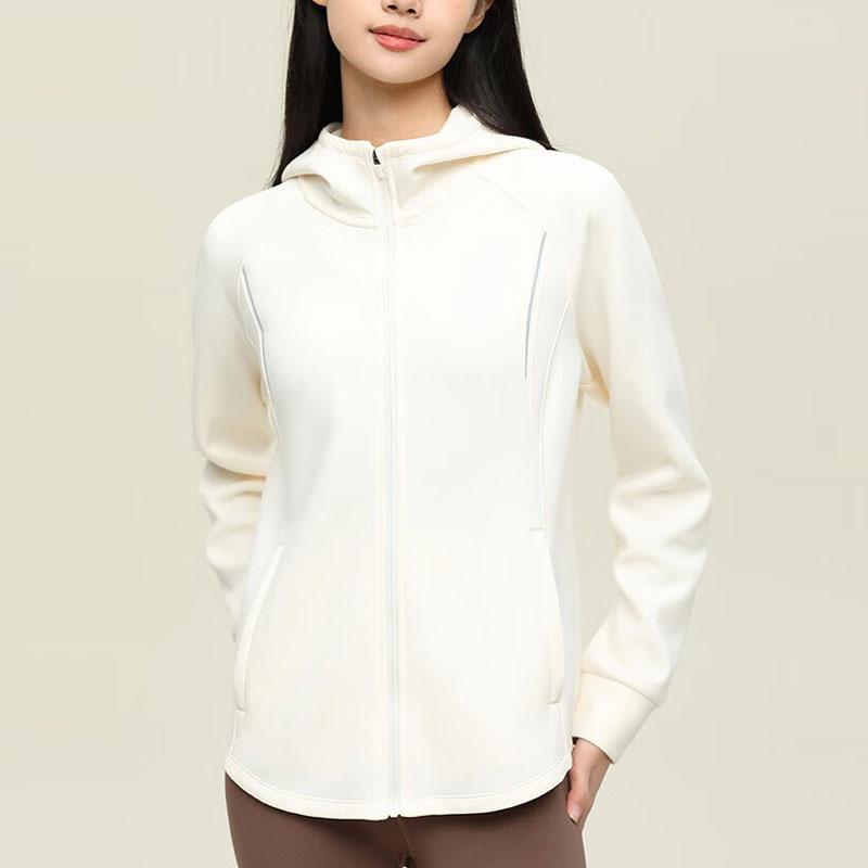 Anta Plain Hooded Windbreaker Outdoor Sports Jacket Women Jacket Vanilla Cream 962415701-2