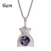 Hip Hop Photo Pendant Copper Inlaid Zircon Money Bag Styling Creative DIY Pendant Necklace
