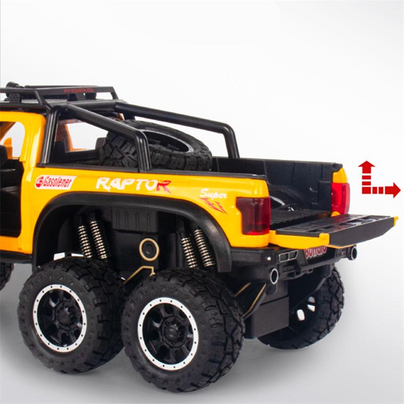 1/28 Ölçekli Ford Raptor F150 pres döküm model araç Oyuncak, Geri Çekin Oyuncak Araç Ses ve Işık ile Çocuklar için Yürümeye Başlayan Erkek Kız Hediye Koleksiyonu