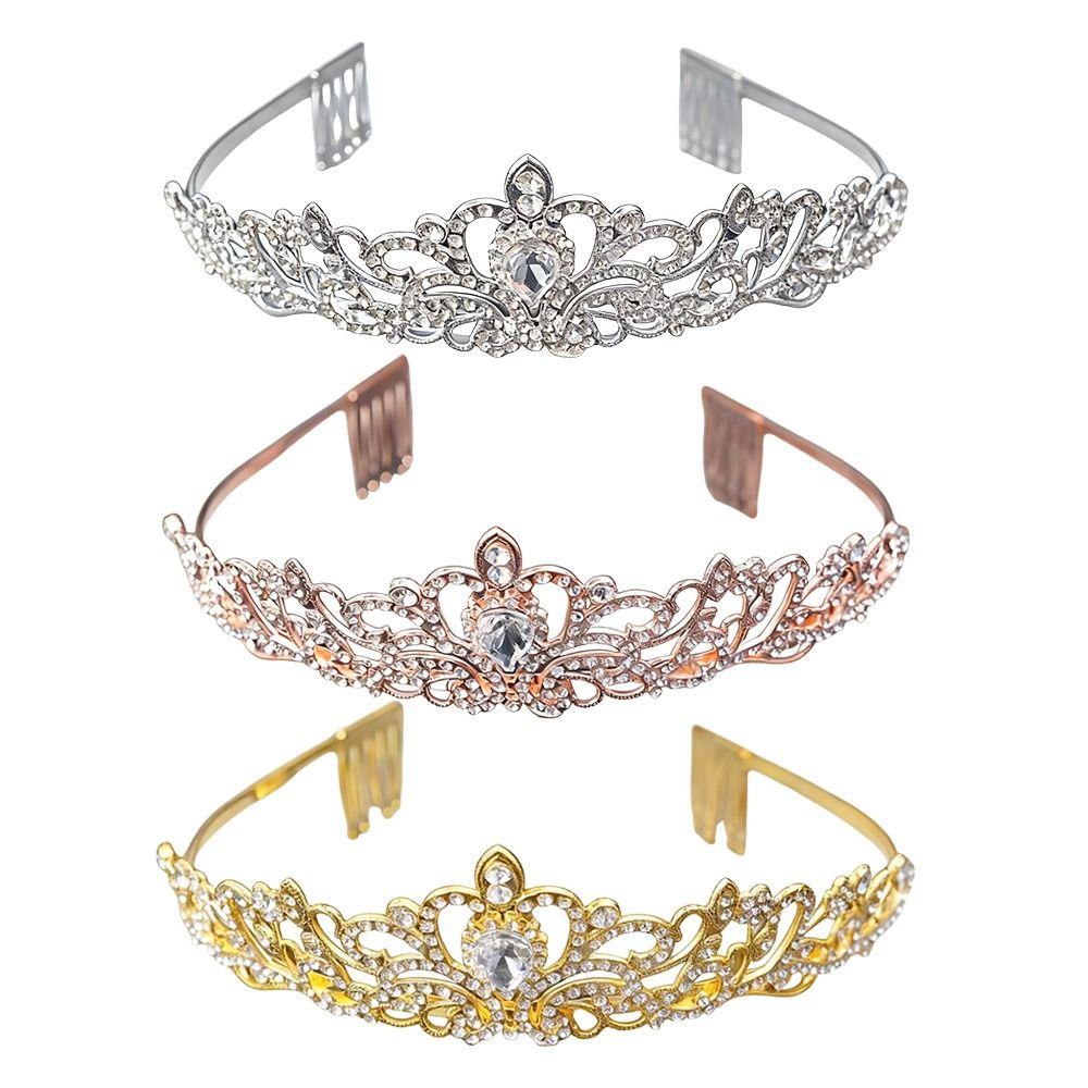 New Silver Color Bridal Tiara Rhinestone Sparkling Wedding Hair Accessories Hair Crown Bridal
