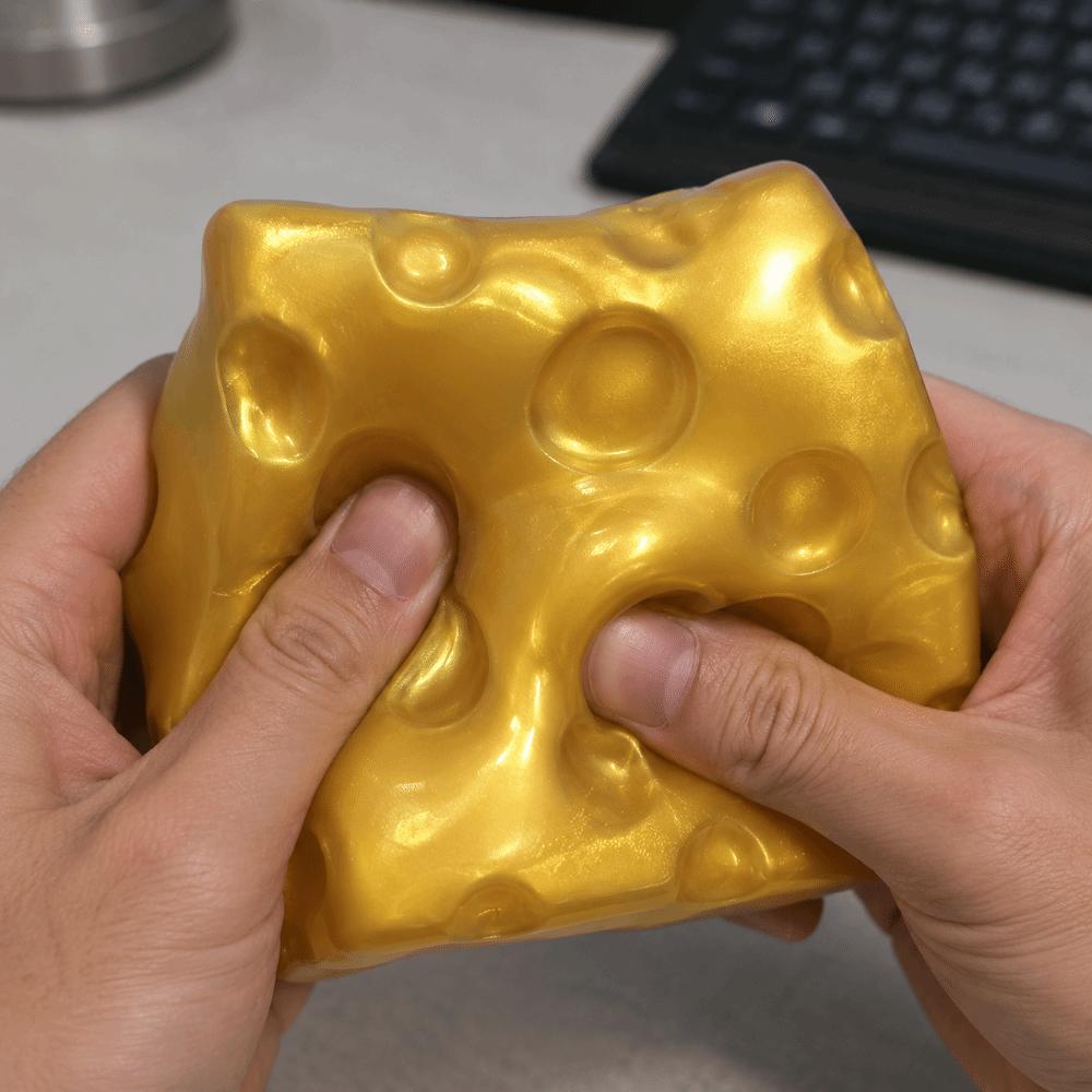 Super Soft Cheese Squeezed Cube Realistic Cheese Stress Ball  Office Desk Toy