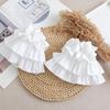 White Detachable Puff Sleeves with Stretch Openings for Off Shoulder Dress Styling and Photo Ready Wear