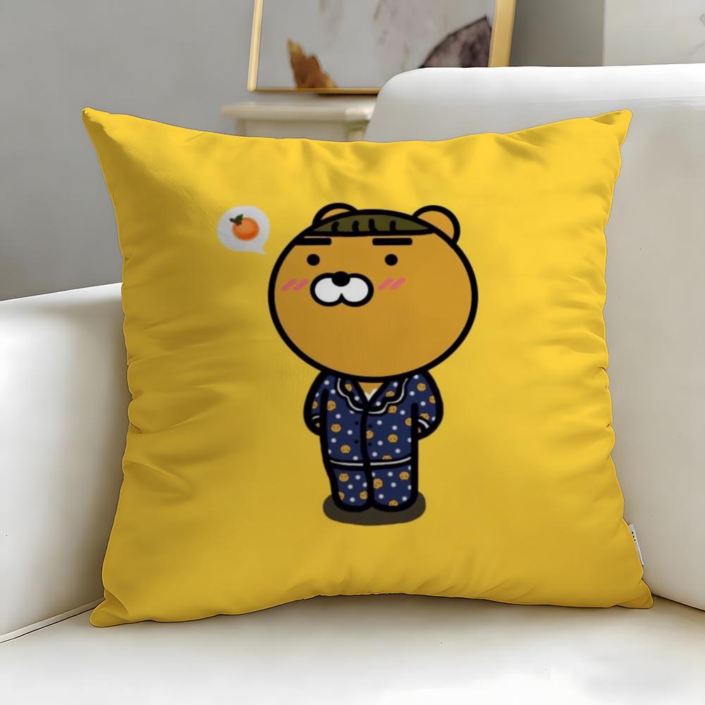 popular cartoon brand Kakao Friends Cushion Cover Soft  EasyWash Pillow Case  Versatile for Couch Bed Travel and Office