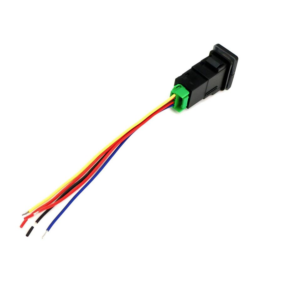 Dvoubarevné tlačítko s modrým/zeleným LED světelným pruhem pro mlhové světlo pro Toyota 12V