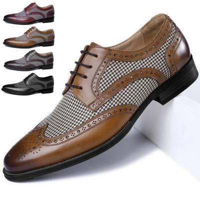 Mode Neue Luxus Herren Freizeitschuhe Retro Formelle Kleidung Lederschuhe für Herren Business Loafer Designer Herren Keilabsatz Büroschuhe