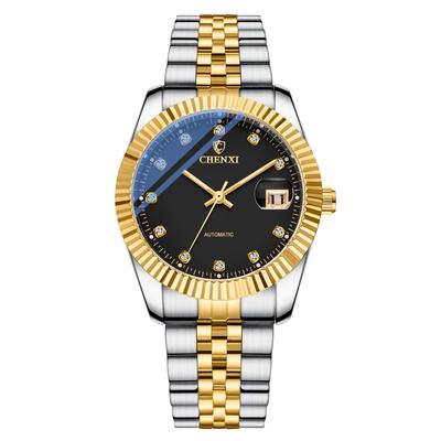 Automatic Stainless Steel Waterproof Watch with Analog Simple Casual Business Fashion Accessory Perfect Gift for and Day Men's Diamonds, Display,
